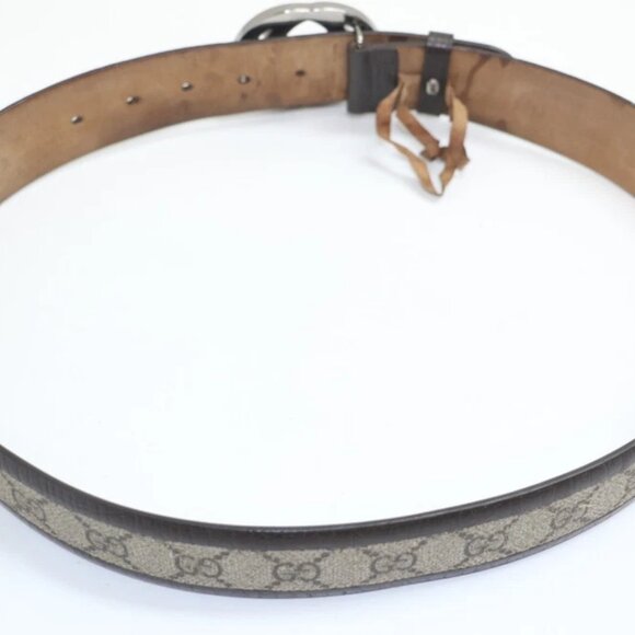 Gucci GG Supreme Monogram Men Belt 85/34 Interlocking Brown/Beidge 142931 READ - Picture 3 of 12